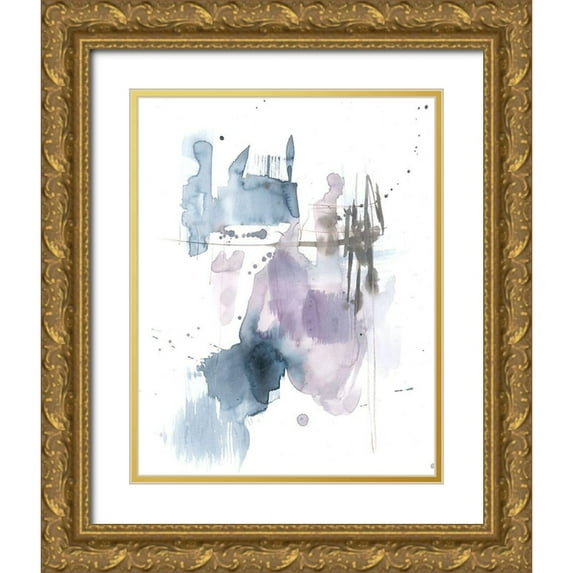 Goldberger, Jennifer 12x14 Gold Ornate Wood Framed with Double Matting Museum Art Print Titled - Violet and Paynes Splash II