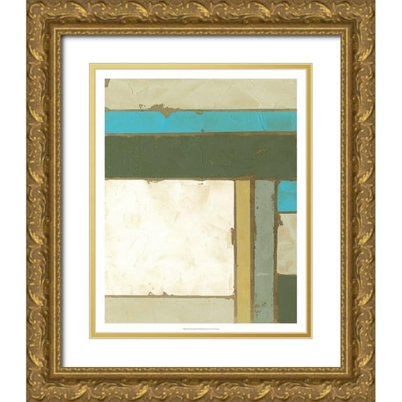 Goldberger, Jennifer 12x14 Gold Ornate Wood Framed with Double Matting Museum Art Print Titled - Weathered Paneling I