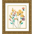 thumbnail image 1 of Goldberger, Jennifer 12x14 Gold Ornate Wood Framed with Double Matting Museum Art Print Titled - Whimsy Flowers II, 1 of 4