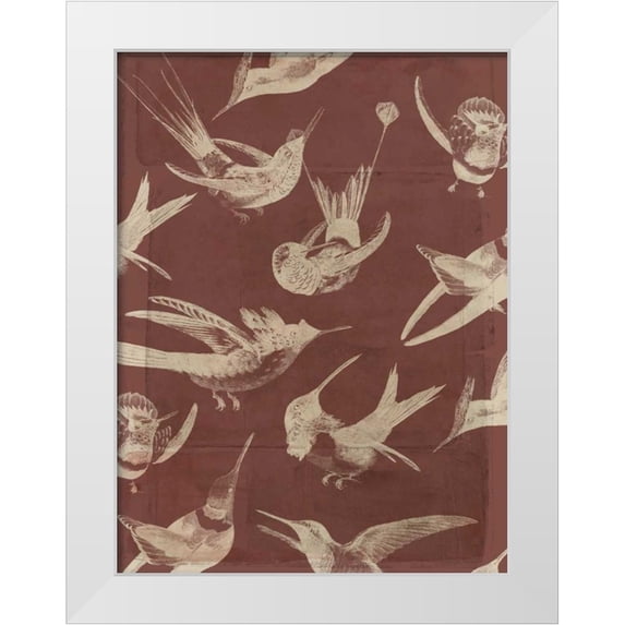 Goldberger, Jennifer 12x14 White Modern Wood Framed Museum Art Print Titled - Bird Pattern VI