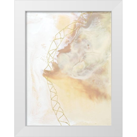 Goldberger, Jennifer 12x14 White Modern Wood Framed Museum Art Print Titled - Blush Matrix I