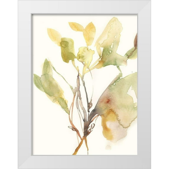Goldberger, Jennifer 12x14 White Modern Wood Framed Museum Art Print Titled - Ebbing Leaves I