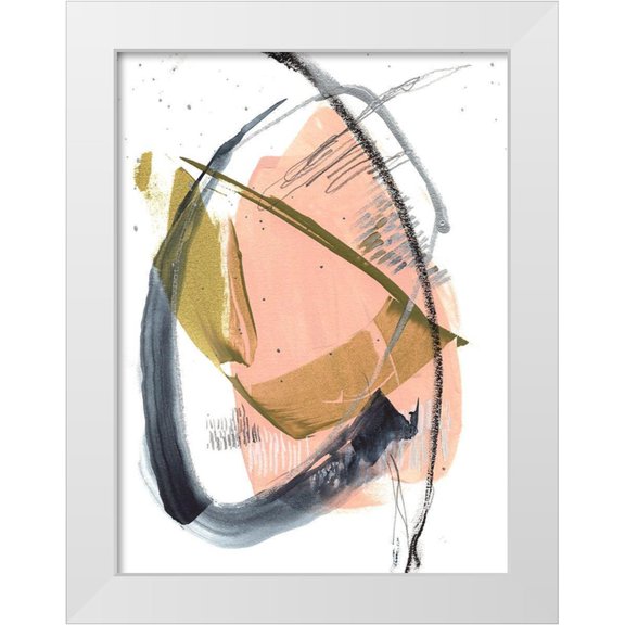 Goldberger, Jennifer 12x14 White Modern Wood Framed Museum Art Print Titled - Orbital Marks I