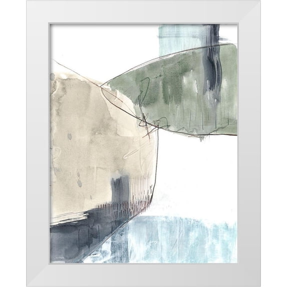 Goldberger, Jennifer 12x14 White Modern Wood Framed Museum Art Print Titled - Verdant Divide II