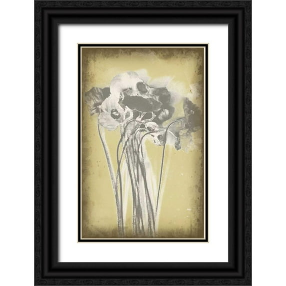 Goldberger, Jennifer 13x18 Black Ornate Wood Framed with Double Matting Museum Art Print Titled - Poppies in Relief III