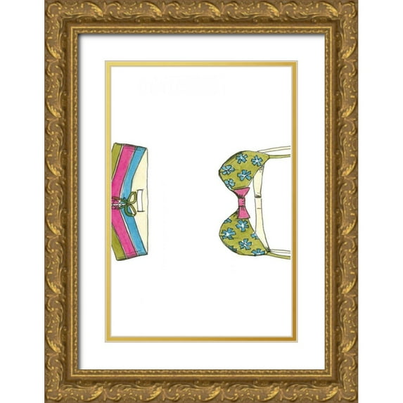 Goldberger, Jennifer 13x18 Gold Ornate Wood Framed with Double Matting Museum Art Print Titled - Beach Bikini I