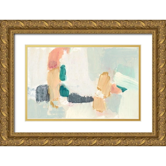 Goldberger, Jennifer 14x10 Gold Ornate Wood Framed with Double Matting Museum Art Print Titled - Confetti Shapes I