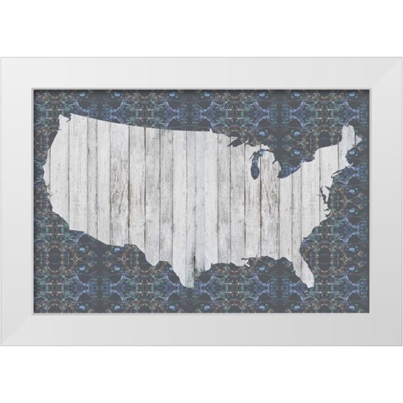 Goldberger, Jennifer 14x11 White Modern Wood Framed Museum Art Print Titled - Flower Map VI