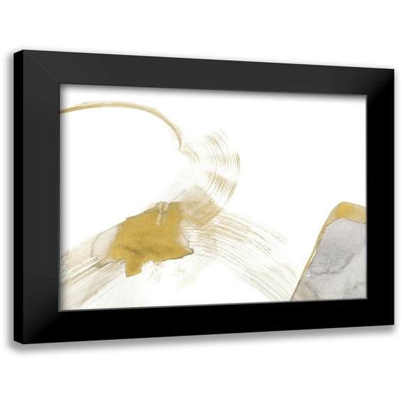 Goldberger, Jennifer 14x12 Black Modern Framed Museum Art Print Titled - Gold and Grey Exploration II