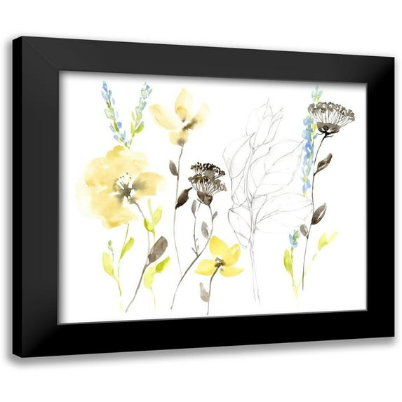 Goldberger, Jennifer 14x12 Black Modern Framed Museum Art Print Titled - Wild Flowers and Contour II