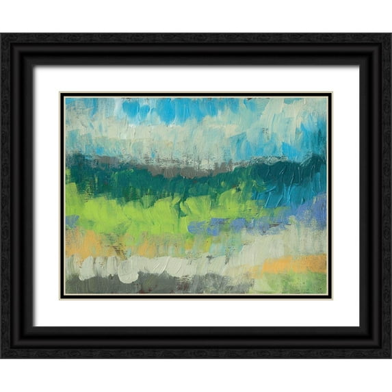 Goldberger, Jennifer 14x12 Black Ornate Wood Framed with Double Matting Museum Art Print Titled - Impasto Field I