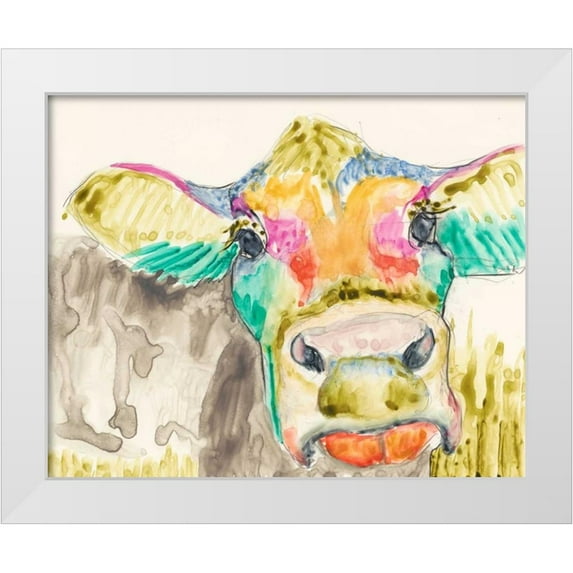 Goldberger, Jennifer 14x12 White Modern Wood Framed Museum Art Print Titled - Hifi Cow II