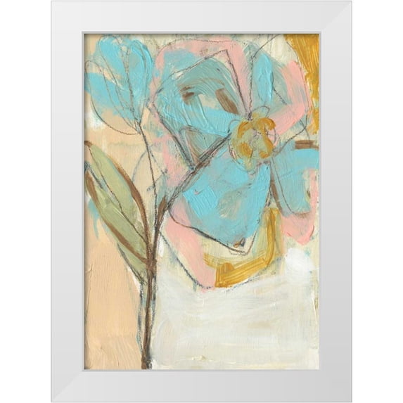 Goldberger, Jennifer 14x18 White Modern Wood Framed Museum Art Print Titled - Impasto Flower I