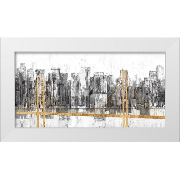 Goldberger, Jennifer 14x9 White Modern Wood Framed Museum Art Print Titled - Golden Bridge Panorama