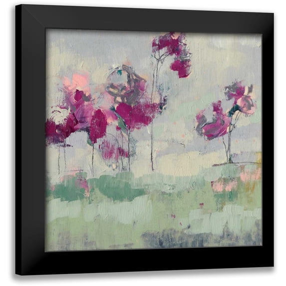 Goldberger, Jennifer 15x15 Black Modern Framed Museum Art Print Titled - Fuchsia Treeline I