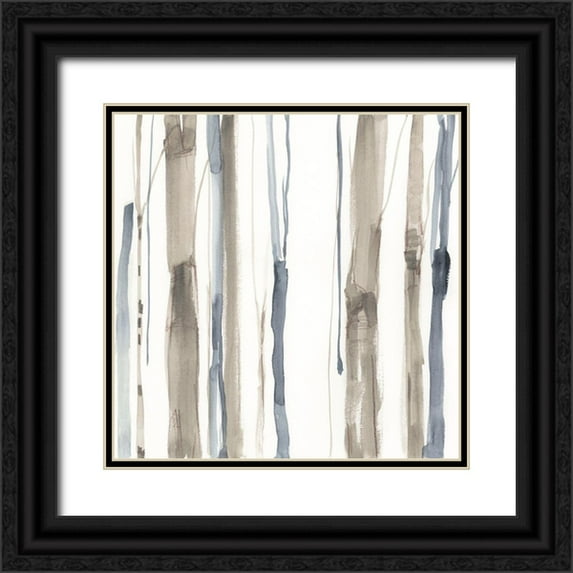 Goldberger, Jennifer 15x15 Black Ornate Wood Framed with Double Matting Museum Art Print Titled - Duo Tone Trees I