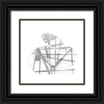 thumbnail image 1 of Goldberger, Jennifer 15x15 Black Ornate Wood Framed with Double Matting Museum Art Print Titled - Geometric Rabbit in Silver IV, 1 of 4