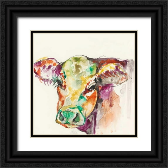 Goldberger, Jennifer 15x15 Black Ornate Wood Framed with Double Matting Museum Art Print Titled - Hi Fi Farm Animals I