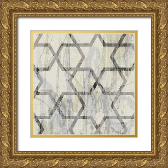 Goldberger, Jennifer 15x15 Gold Ornate Wood Framed with Double Matting Museum Art Print Titled - Neutral Metric VIII