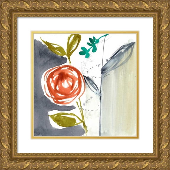 Goldberger, Jennifer 15x15 Gold Ornate Wood Framed with Double Matting Museum Art Print Titled - Painted Whimsy VI