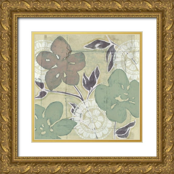 Goldberger, Jennifer 15x15 Gold Ornate Wood Framed with Double Matting Museum Art Print Titled - Serene Pastels I