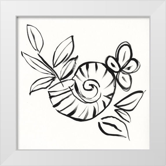 Goldberger, Jennifer 15x15 White Modern Wood Framed Museum Art Print Titled - Shell Scrawl I