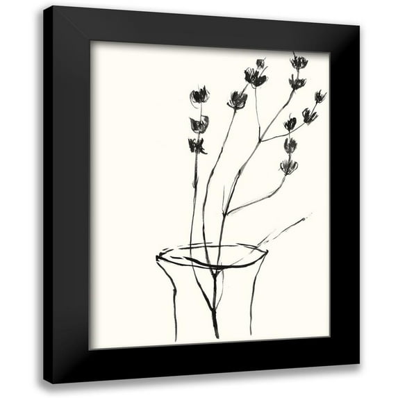 Goldberger, Jennifer 15x18 Black Modern Framed Museum Art Print Titled - Naive Flower Sketch III