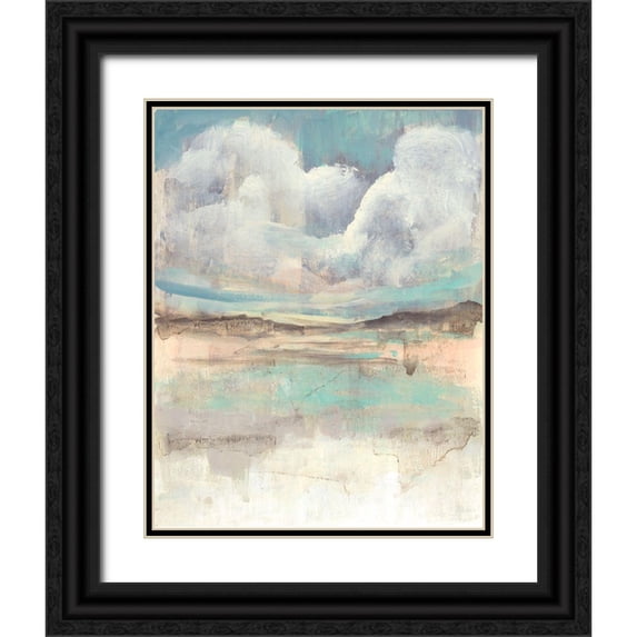 Goldberger, Jennifer 15x18 Black Ornate Wood Framed with Double Matting Museum Art Print Titled - Clouds Over the Plane I