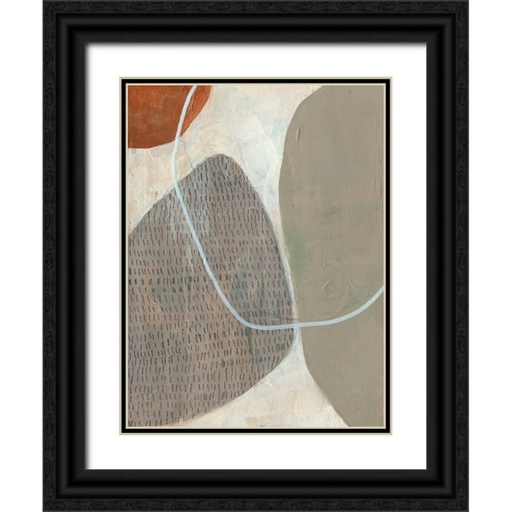Goldberger, Jennifer 15x18 Black Ornate Wood Framed with Double Matting Museum Art Print Titled - Marked Stones I