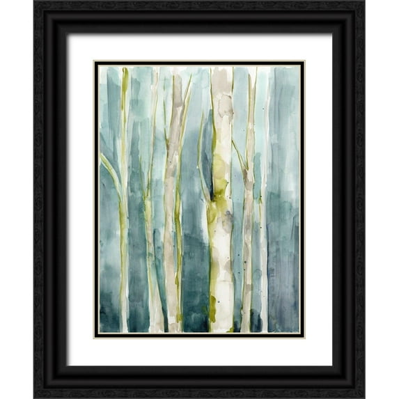 Goldberger, Jennifer 15x18 Black Ornate Wood Framed with Double Matting Museum Art Print Titled - Treeline Watercolor I