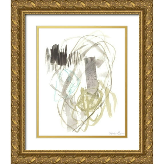 Goldberger, Jennifer 15x18 Gold Ornate Wood Framed with Double Matting Museum Art Print Titled - A Touch of Mint II