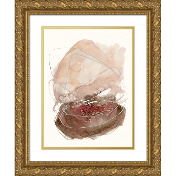 Goldberger, Jennifer 15x18 Gold Ornate Wood Framed with Double Matting Museum Art Print Titled - Earth Bloom I