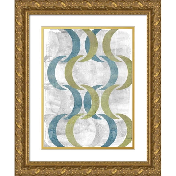Goldberger, Jennifer 15x18 Gold Ornate Wood Framed with Double Matting Museum Art Print Titled - Geometric Repeat III