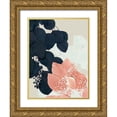 thumbnail image 1 of Goldberger, Jennifer 15x18 Gold Ornate Wood Framed with Double Matting Museum Art Print Titled - Indigo and Blush Leaves III, 1 of 4