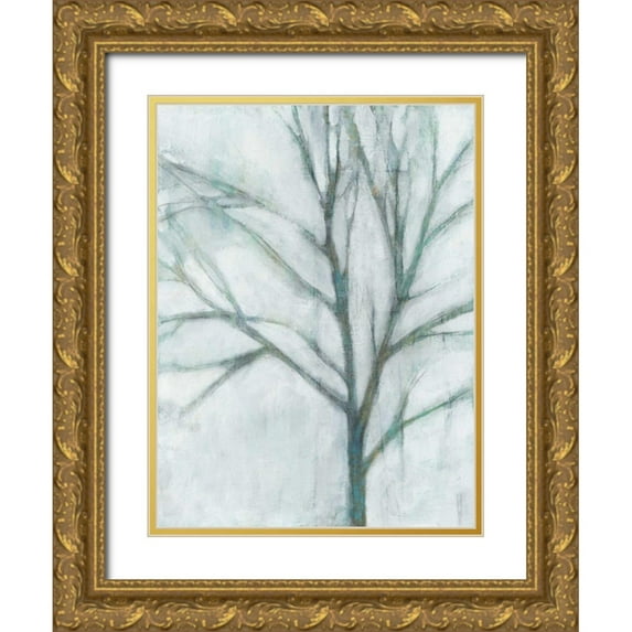 Goldberger, Jennifer 15x18 Gold Ornate Wood Framed with Double Matting Museum Art Print Titled - Tree with White Sky I