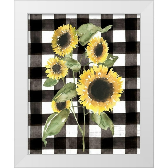 Goldberger, Jennifer 15x18 White Modern Wood Framed Museum Art Print Titled - Buffalo Check Sunflower I