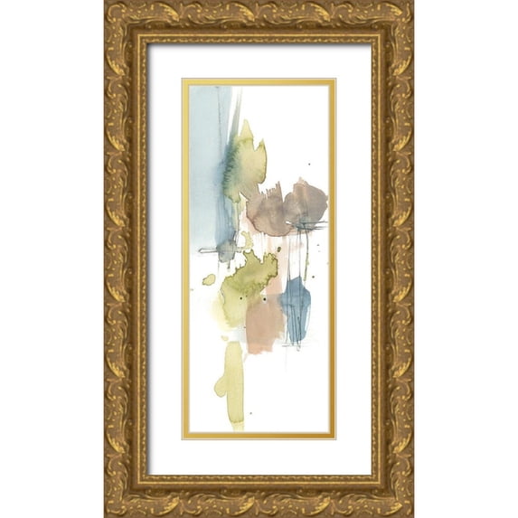 Goldberger, Jennifer 15x32 Gold Ornate Wood Framed with Double Matting Museum Art Print Titled - Dusty Splash III