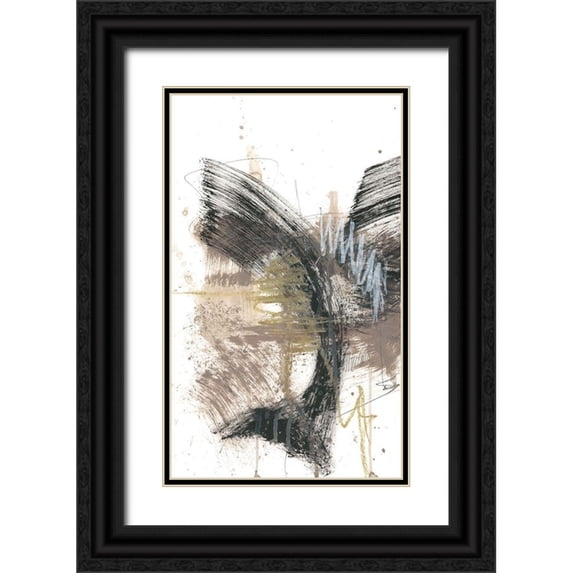Goldberger, Jennifer 16x24 Black Ornate Wood Framed with Double Matting Museum Art Print Titled - Black, Gold and Taupe I