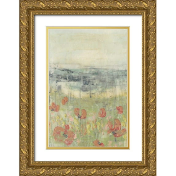 Goldberger, Jennifer 17x24 Gold Ornate Wood Framed with Double Matting Museum Art Print Titled - Wildflower Scape I