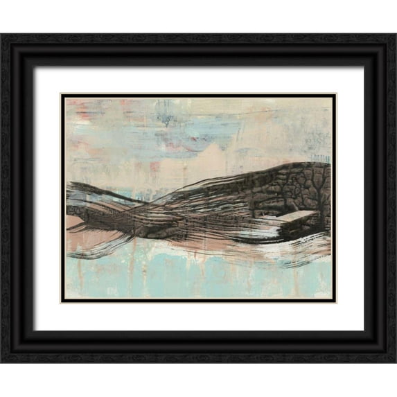 Goldberger, Jennifer 18x15 Black Ornate Wood Framed with Double Matting Museum Art Print Titled - Ebony Ribbon II