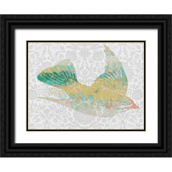 Goldberger, Jennifer 18x15 Black Ornate Wood Framed with Double Matting Museum Art Print Titled - Patterned Bird III