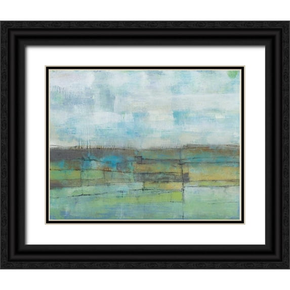 Goldberger, Jennifer 18x15 Black Ornate Wood Framed with Double Matting Museum Art Print Titled - Tiered Farmland I