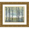 thumbnail image 1 of Goldberger, Jennifer 18x15 Gold Ornate Wood Framed with Double Matting Museum Art Print Titled - Pastel Birches II, 1 of 4