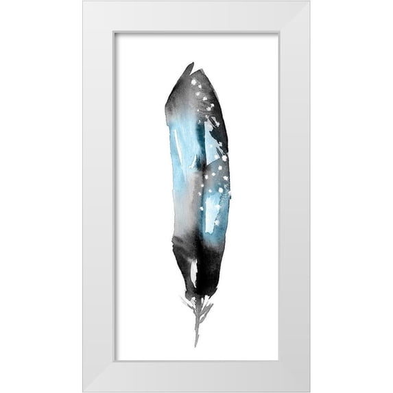 Goldberger, Jennifer 18x32 White Modern Wood Framed Museum Art Print Titled - Saturated Feather II