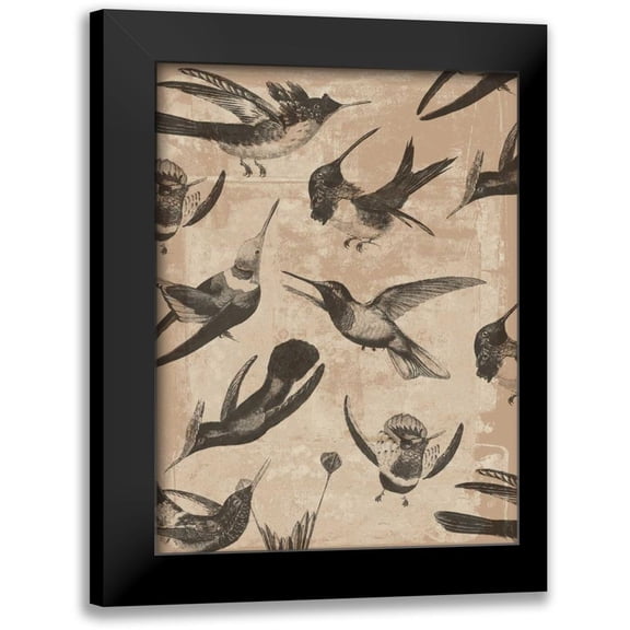 Goldberger, Jennifer 19x24 Black Modern Framed Museum Art Print Titled - Bird Pattern I