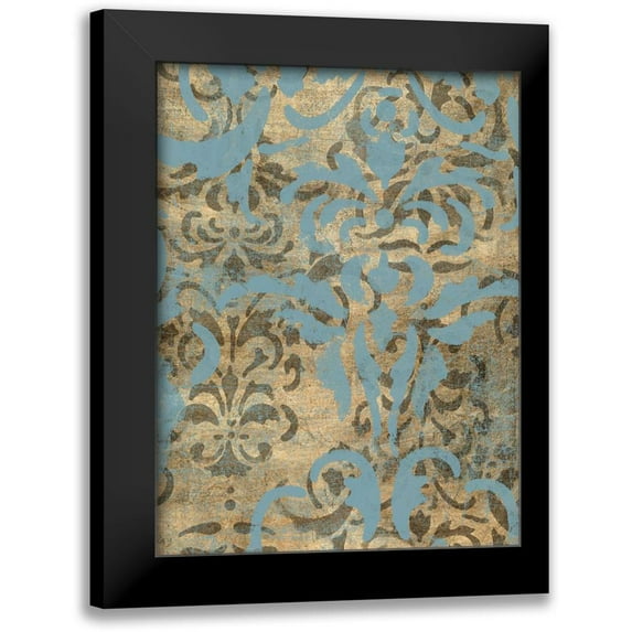 Goldberger, Jennifer 19x24 Black Modern Framed Museum Art Print Titled - Damask Over Gold II