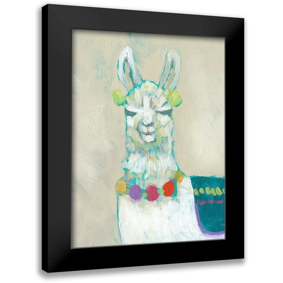 Goldberger, Jennifer 19x24 Black Modern Framed Museum Art Print Titled - Llama Fun II