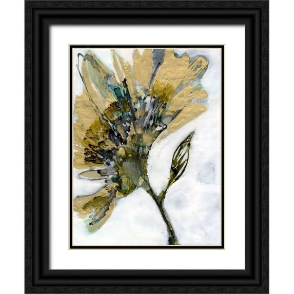 Goldberger, Jennifer 19x24 Black Ornate Wood Framed with Double Matting Museum Art Print Titled - Flower Alloy II