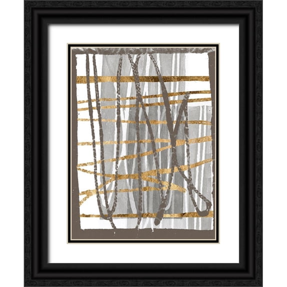 Goldberger, Jennifer 19x24 Black Ornate Wood Framed with Double Matting Museum Art Print Titled - Golden Thread I