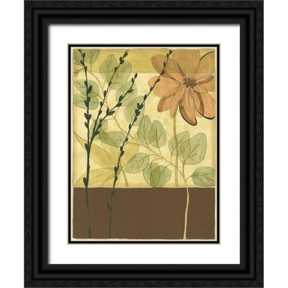 Goldberger, Jennifer 19x24 Black Ornate Wood Framed with Double Matting Museum Art Print Titled - Printed Tranquil Garden I